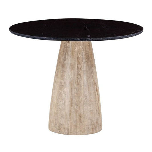 Palm Springs 48" Gathering Table with Black Marble and Whitewash Modern Base