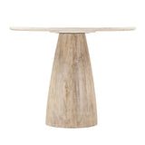 Palm Springs 48" Gathering Table with White Marble and Whitewash Modern Base
