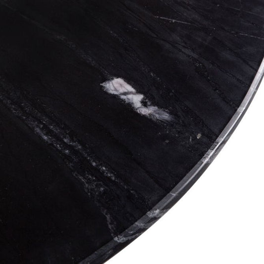 Palm Springs 48" Gathering Table with Black Marble and Whitewash Modern Base