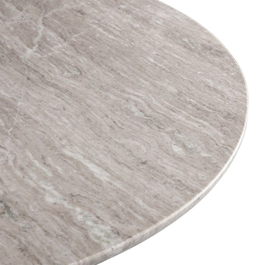 Palm Springs 48" Round Dining Table with Brown Lajaria Marble and Gold Base