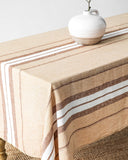 French striped linen tablecloth