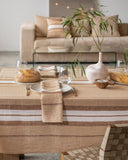 French striped linen tablecloth