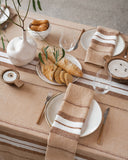 French striped linen tablecloth