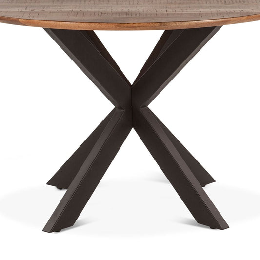 Rapallo 48" Round Dining Table in Natural Mango Wood and Iron