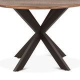 Rapallo 48" Round Dining Table in Natural Mango Wood and Iron