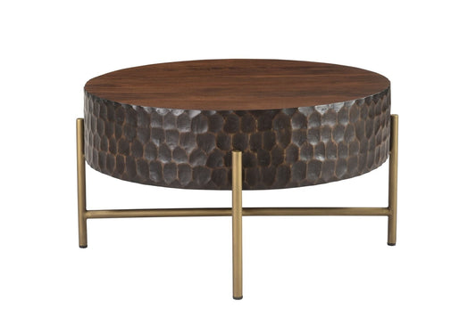 Santa Cruz 34" Round Coffee Table in Two Tone