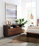 San Marino 64" Dresser in Raw Walnut  and Ebony