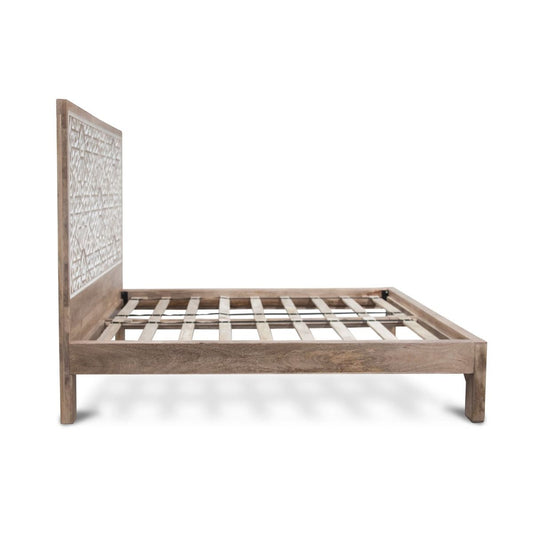 Tangiers King Bed in Carved Natural White