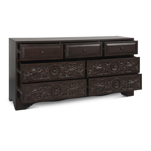 Taj 71" Dresser with Plinth Base in Vintage Brown