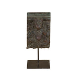 Carved Wooden Ganesha on Iron Stand