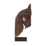 Wooden Horse Head on Iron Stand