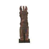 Wooden Horse Head on Iron Stand