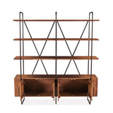 Verbania 75" Bookshelf in Pecan Brown Acacia Wood