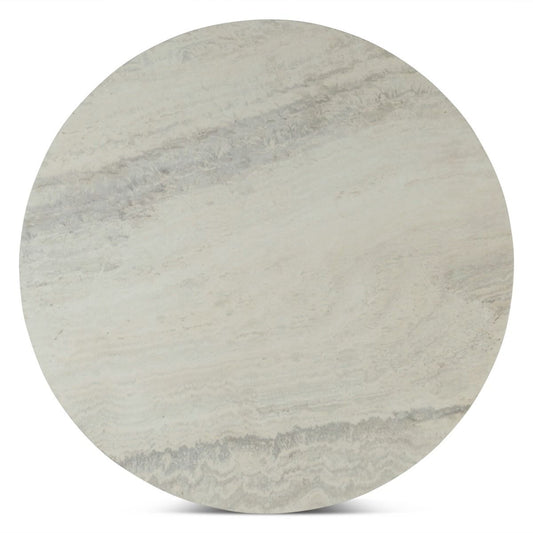 Vista 36" Coffee Table with White Travertine and Light Base