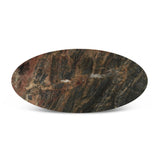 Vista 90" Oval Dining Table in Lava Marble with Dark Base