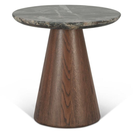 Vista 22" Side Table with Lava Marble and Dark Oak Base