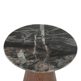 Vista 22" Side Table with Lava Marble and Dark Oak Base