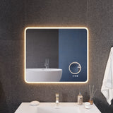 27-in. x 31-in. LED Front/Back Light Magnifying Bathroom Mirror w/Defogger