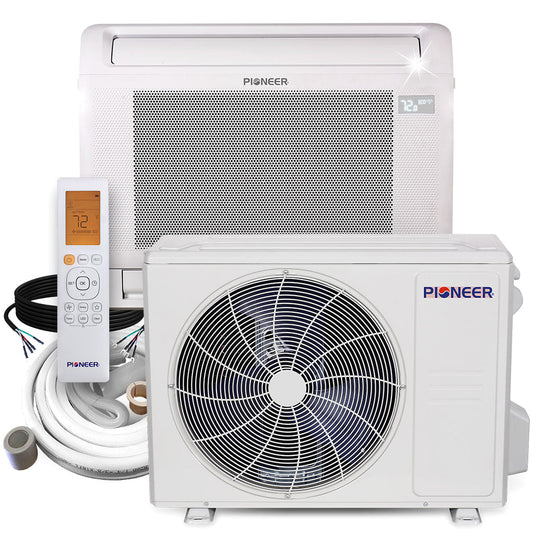 Pioneer® Quantum Ultra™ 16,000 BTU 23.8 SEER2 230V Floor/Low-Wall Mounted Console Ductless Mini-Split Air Conditioner Inverter Heat Pump Full Set