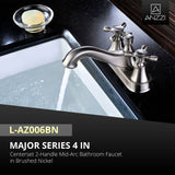 ANZZI Major Centerset Faucet, Dual Lever Control, 1.2 GPM WaterSense Certified, Rhino Alloy Solid Brass, Various Finishes