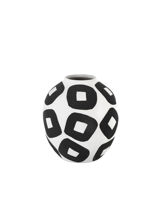 Pagliacci Small Black & White Vase