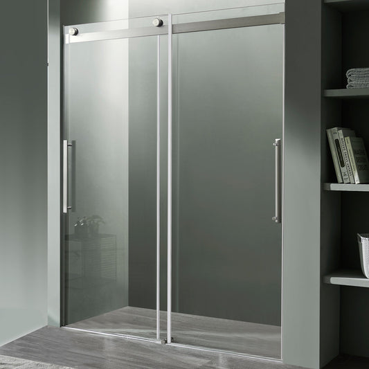 Stellar Series 57 to 60 in. x 76 in. Sliding Frameless Shower Door with Tsunami Guard Tempered Glass