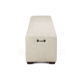 D'Orsay 59" Upholstered Bench in Beige Linen