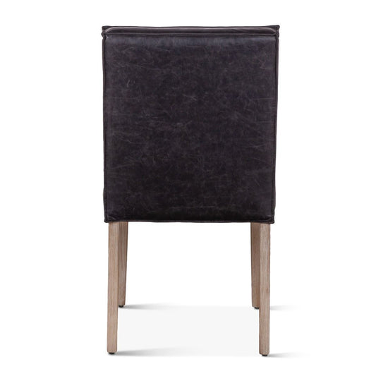 Madison 18" Dining Chair in Black Eco Leather with Light Legs