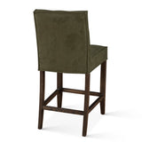 Madison Counter Chair in Green Eco Suede with Dark Legs