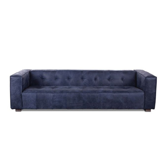Milano 106" Sofa in Italian Blue Top Grain Leather