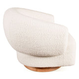 Estelle 35" Swivel Accent Chair in Cream Boucle Fabric