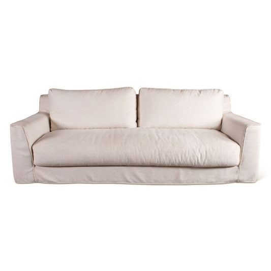 Gastby Palladium Sofa in White Linen Slipcover