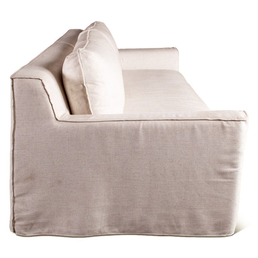 Gastby Palladium Sofa in White Linen Slipcover
