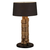 Vintage Light Rope, Marble and Metal Table Lamp