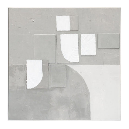 Cutout Collage Hand Painted Framed Diptych