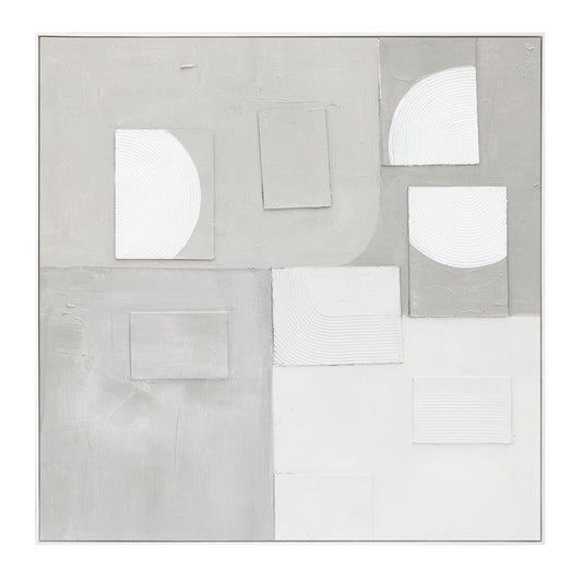 Cutout Collage Hand Painted Framed Diptych