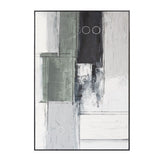 Linear Landscape Hand Painted Framed Diptych
