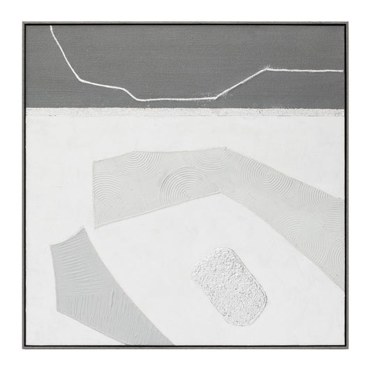Modern Slate Hand Painted Framed Diptych
