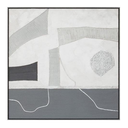 Modern Slate Hand Painted Framed Diptych