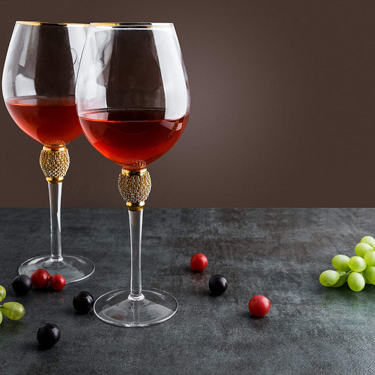 Large Diamond Wine Glasses - 15 Ounce (2, Clear)