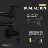 Marca 360-Degree 24 in. Wall Mounted Pot Filler with Dual Swivel