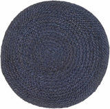 Gail Navy Jute Knitted Pouf