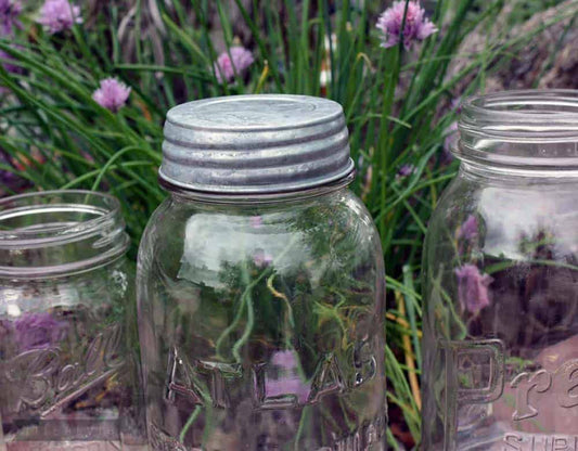 Galvanized Vintage Reproduction Mason Jar Lids 4 Pack
