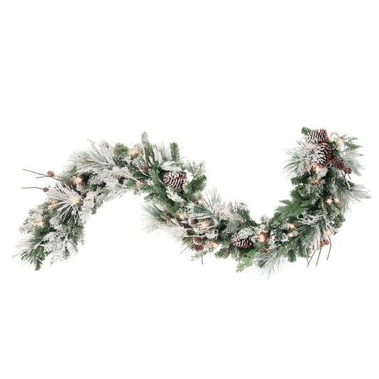 6 Foot Snowfall Creek Pre-lit  Christmas Garland