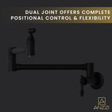 Marca 360-Degree 24 in. Wall Mounted Pot Filler with Dual Swivel
