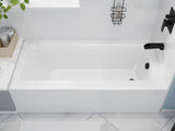 Soho/Saba 60" L x 30" W Non-Jetted Soaker Bathtub, Front Skirted Alcove Drop-In Tub with Drain, Marine Grade Acrylic, White