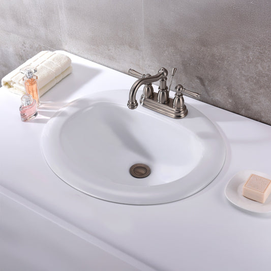 Cadenza Series 20.5 in. Ceramic Drop In Sink Basin in White