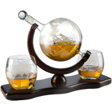 Whiskey & Wine Decanter Globe World Set - 850ml