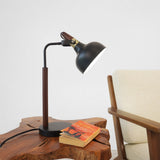 GlowLite Black Table Lamp with Cone Shade