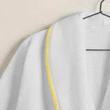Shawl Collar Cotton Bath Robe with Border Embroidery